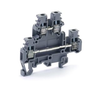 TE ENTRELEC GREY DOUBLE DECK TERMINAL BLOCK 011527122 1SNA115271R2200 M4/6.D2 6MM COMPRESSION CLAMP