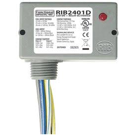 RIB2401D Enclosed Relay 10Amp DPDT 24Vac/dc/120Vac