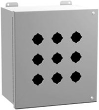 N12 Hinged PB Encl - 36 PB x 22.5mm - Steel/Gray