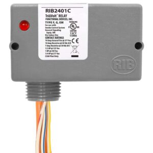 RIB2401C TriVolt Relay, 10 Amp SPDT, 24Vac/dc or 120Vac, NEMA 1 Housing