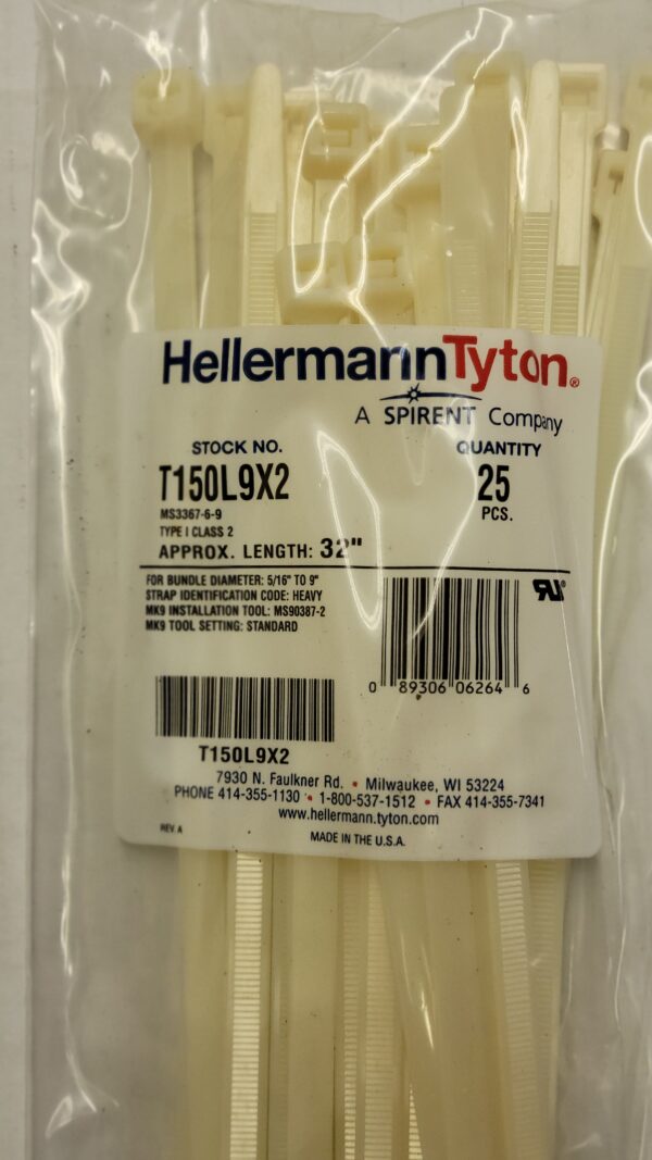 HELLERMANNTYTON T150L9X2 32" HEAVY DUTY CABLE TIE (25 PK), 111-15419