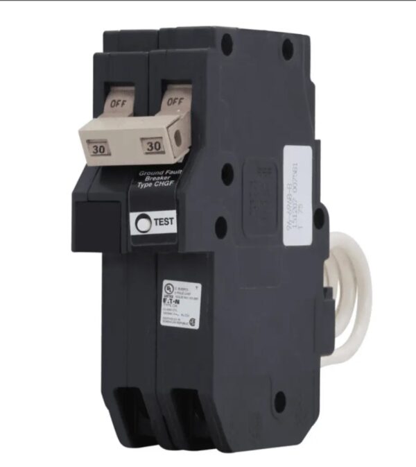 EATON CH230GFT Type CH GFCI Circuit Breaker, 30A, 120/240 VAC, 2-Pole, 10kAIC